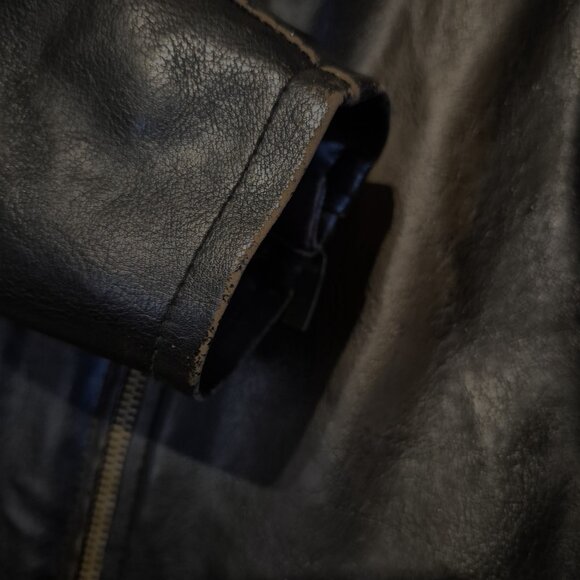 Toxic Hazard Brown Distressed Moto Jacket Size L - Picture 10 of 12